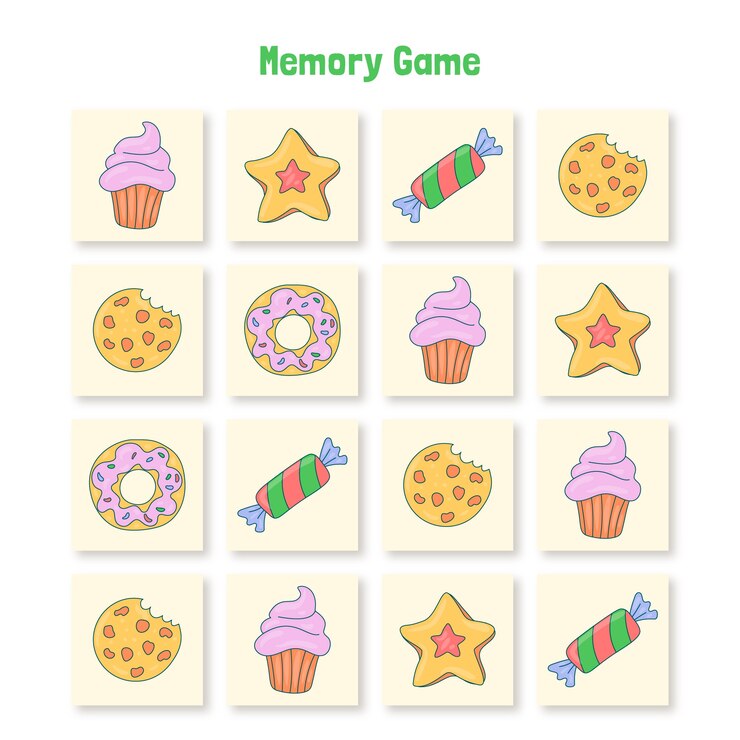 Free Vector hand drawn memory game card