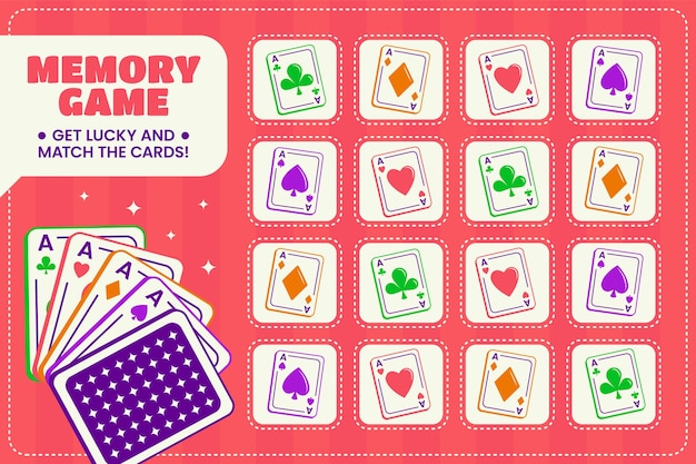 Free vector hand drawn memory game cards