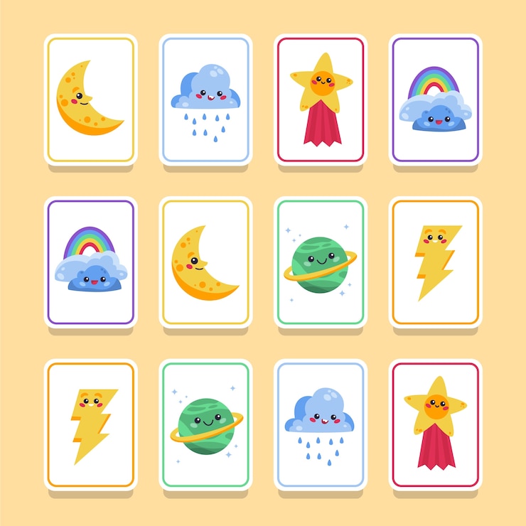 無料Vector 手描きのメモリーゲームカード