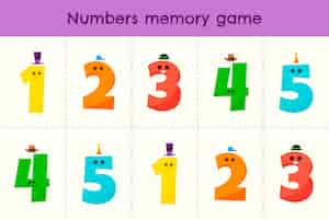 Free vector hand drawn memory game cards