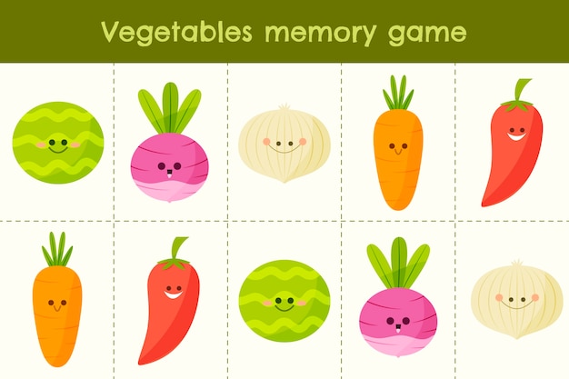 Free vector hand drawn memory game cards