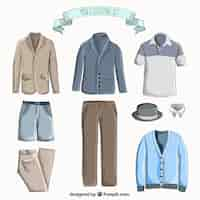 Free vector hand drawn men's clothing set