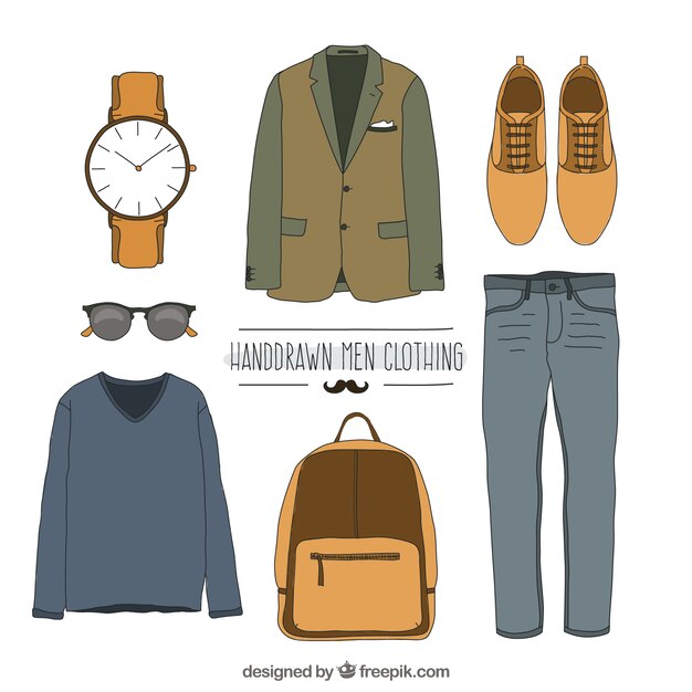 hand drawn men's clothing
