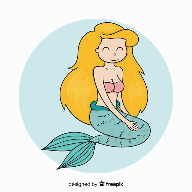 Hand drawn mermaid background