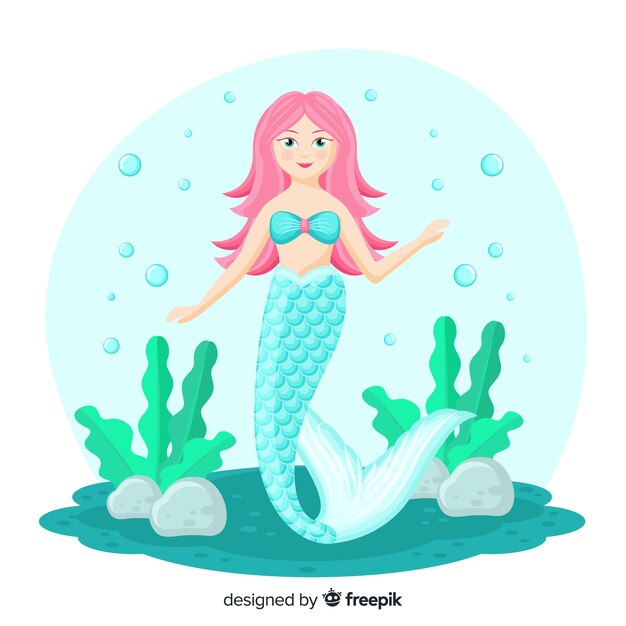 hand drawn mermaid background
