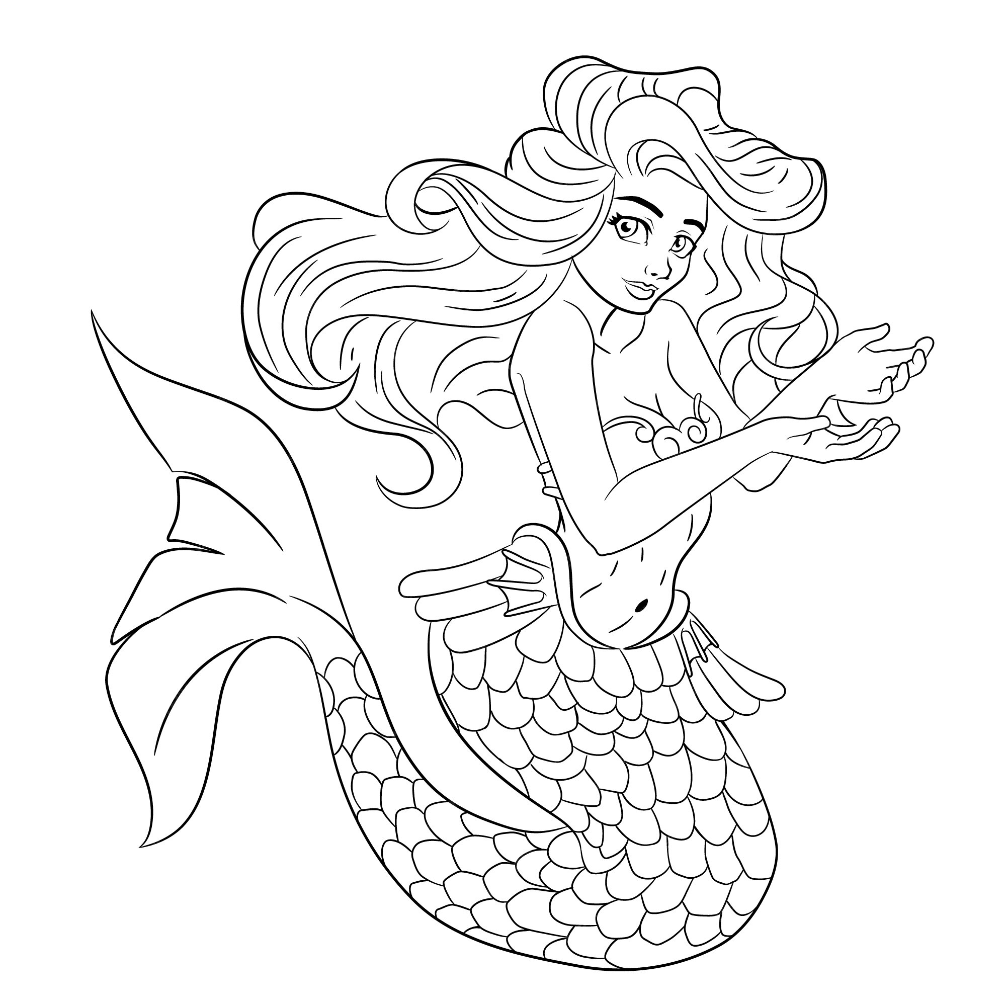 mermaid outline