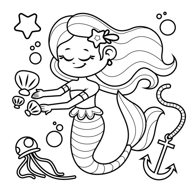 Mermaid Drawing Images - Free Download on Freepik