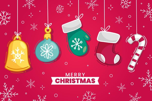 Free vector hand drawn merry christmas background