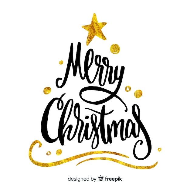 Hand drawn merry christmas lettering
