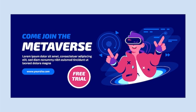 Free vector hand drawn metaverse concept sale banner