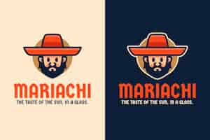 Free vector hand drawn mexican bar logo template