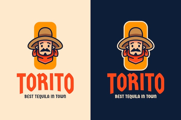 Hand drawn mexican bar logo template