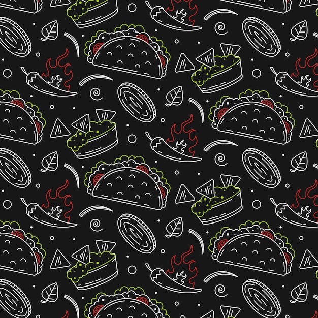 Free vector hand drawn mexican bar pattern