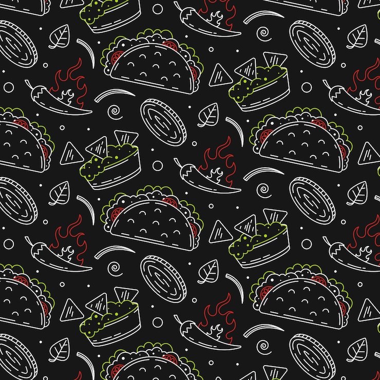 Free Vector hand drawn mexican bar pattern
