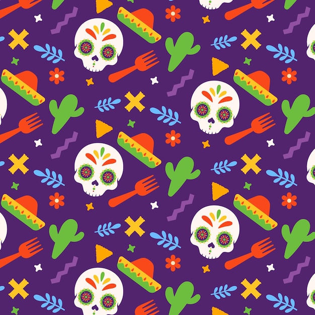 Hand drawn mexican bar pattern