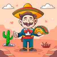 Free vector hand drawn mexican cartoon illustration