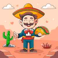 Free vector hand drawn mexican cartoon illustration