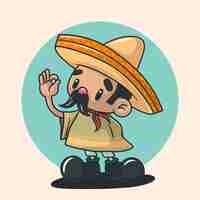 Free vector hand drawn mexican  cartoon illustration