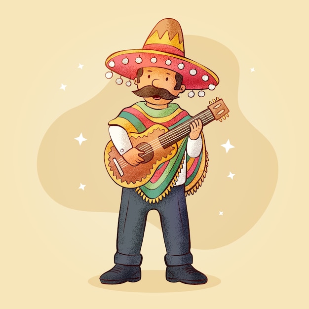 Free Vector hand drawn mexican cartoon  illustration