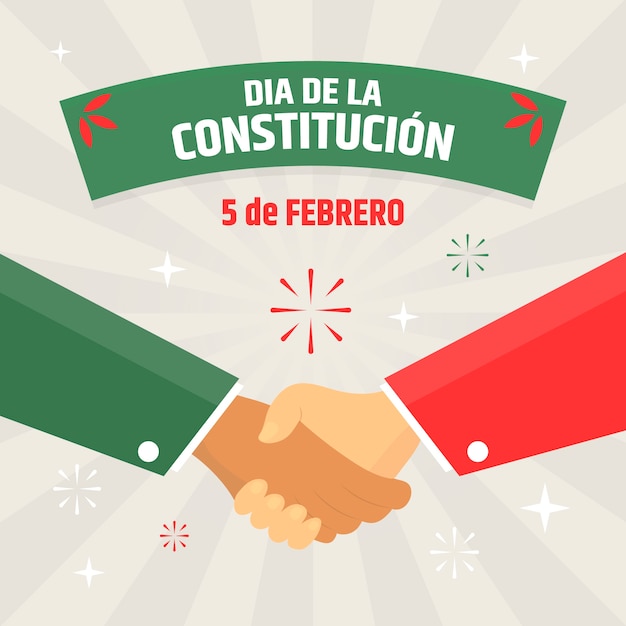 Hand drawn mexican constitution day illustration