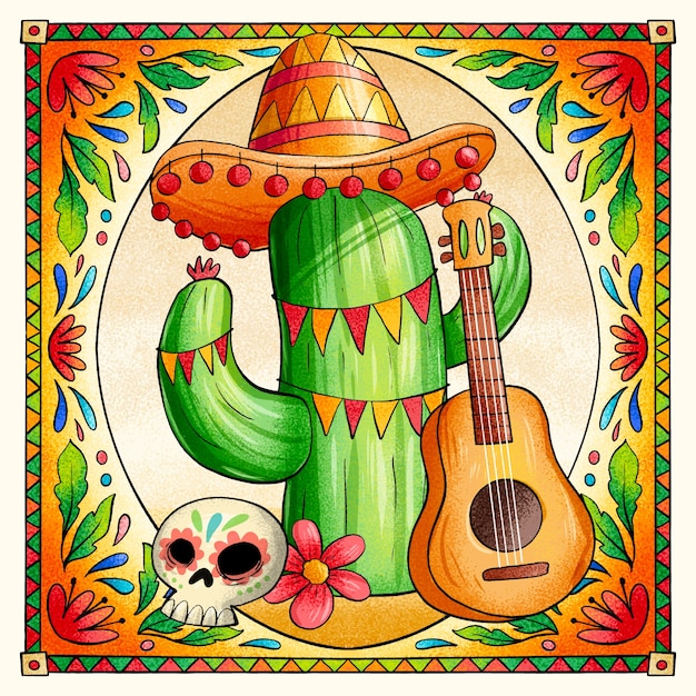 Free vector hand drawn mexican culture illustration