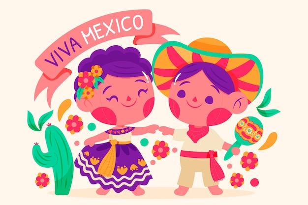 Hand drawn mexican doll illustration design