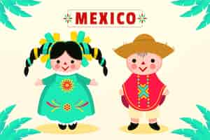 Free vector hand drawn mexican doll illustration