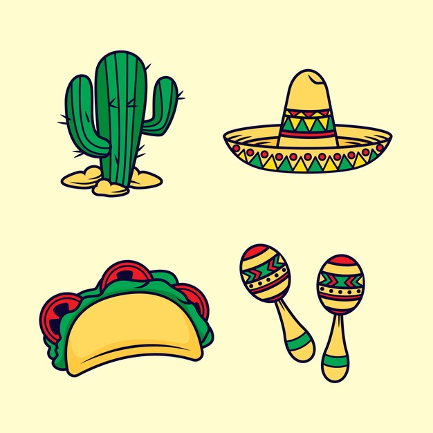 Free Vector hand drawn mexican element