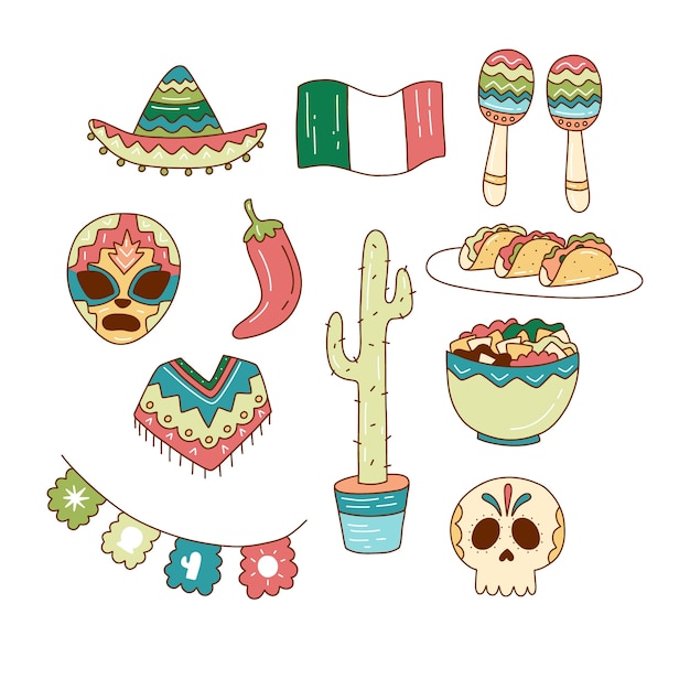 Free Vector hand drawn mexican element