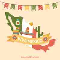 Free vector hand drawn mexican flag background