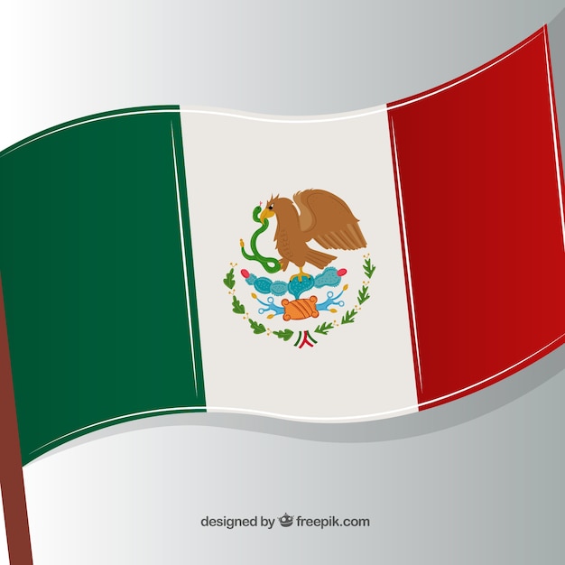 無料ベクター 手描きのメキシコの旗の背景