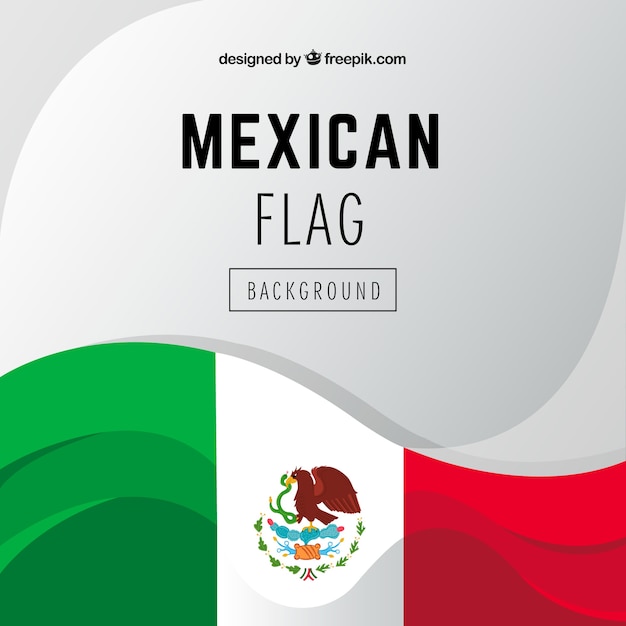 Ручной обратный фон мексиканского флага