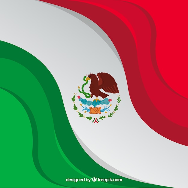 Hand drawn mexican flag background