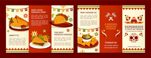 Hand drawn mexican food restaurant brochure