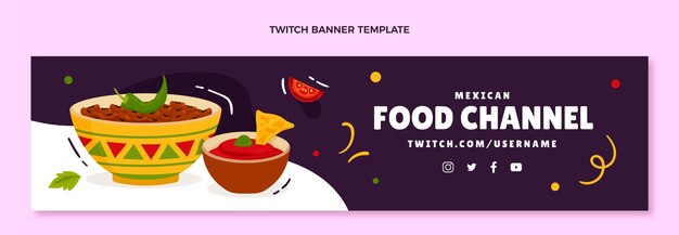 Hand drawn mexican food twitch banner