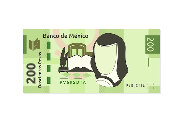 Illustrazione del peso messicano disegnata a mano