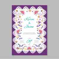 Free vector hand drawn mexican wedding invitation