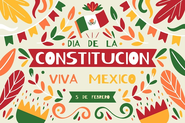 Hand drawn mexico constitution day