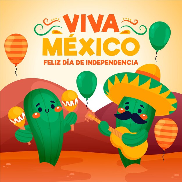 Hand drawn mexico independence day