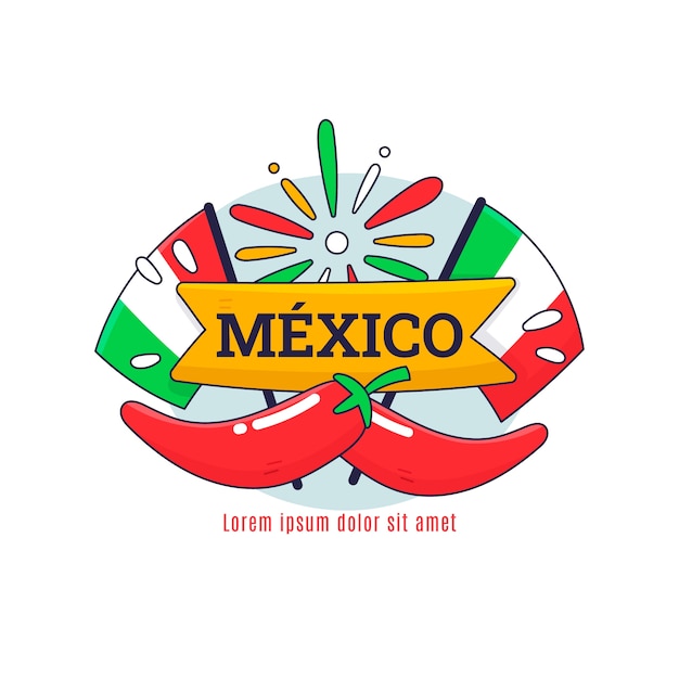 Free vector hand drawn mexico logo design