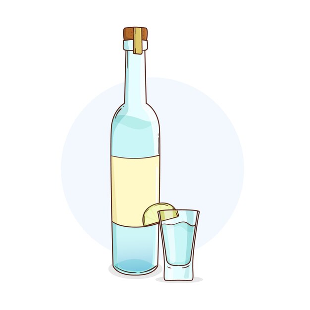 Hand drawn mezcal illustration