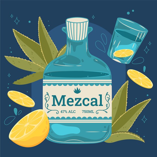 hand drawn mezcal illustration