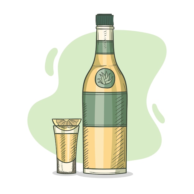 Hand drawn mezcal illustration