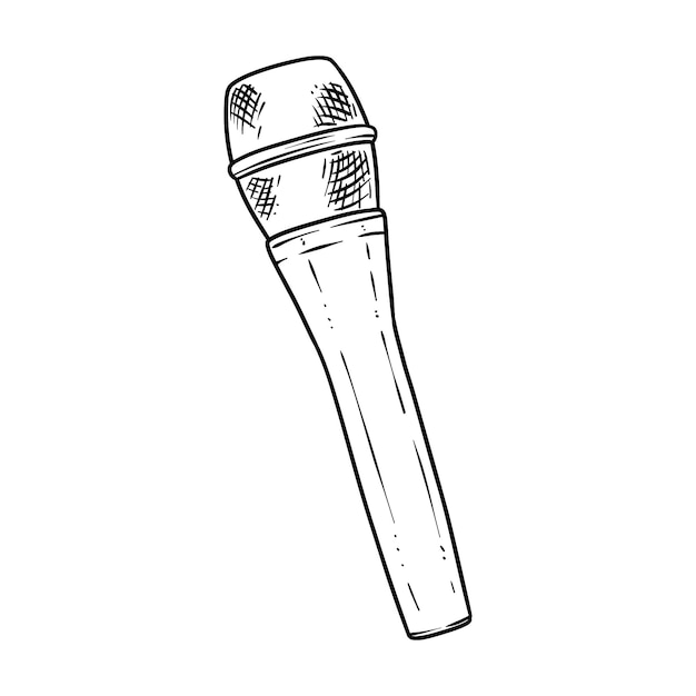 Free vector hand drawn mic drawing illustration