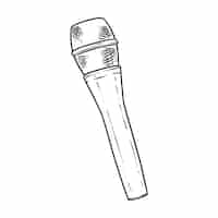 Free vector hand drawn mic drawing illustration