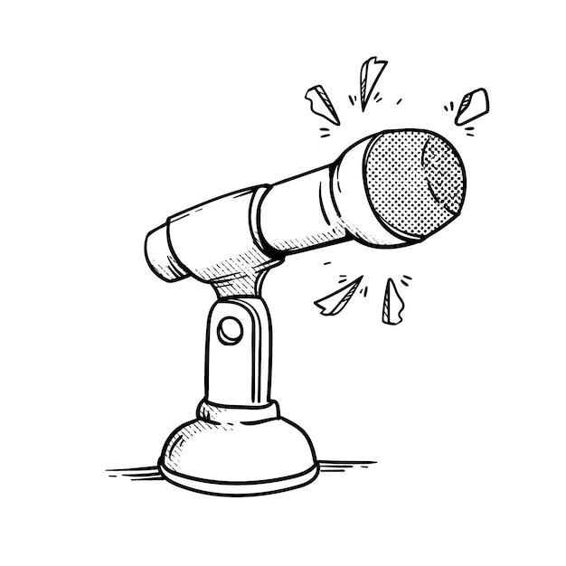 hand drawn mic drawing illustration