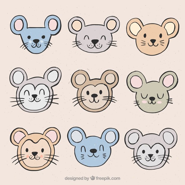 Hand drawn mice collection