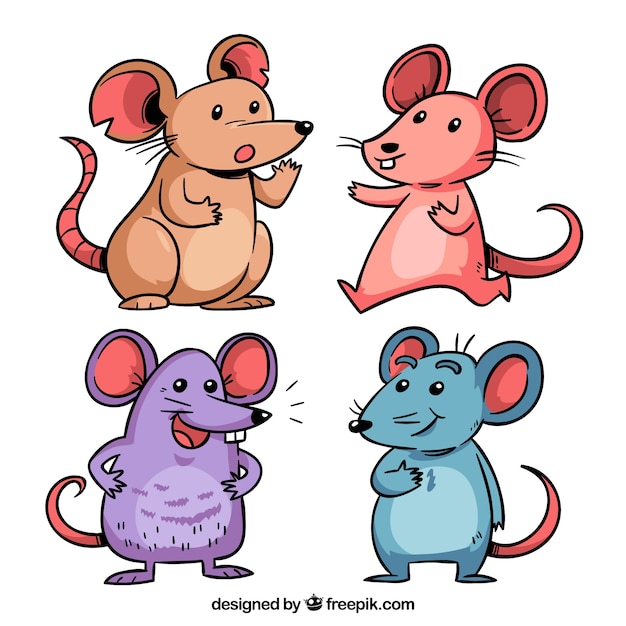 Hand drawn mice collection