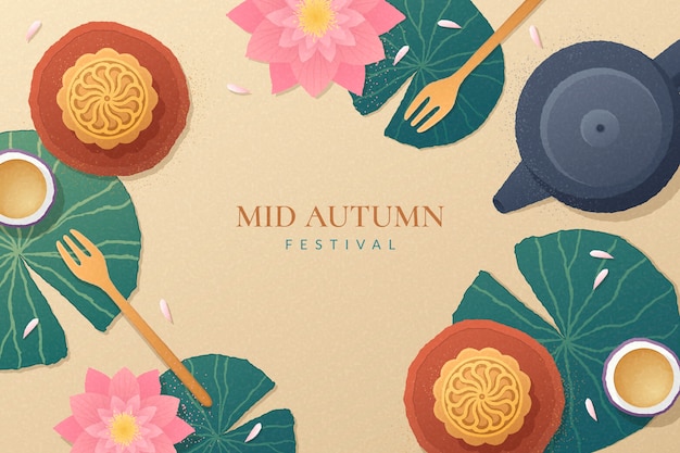 Free vector hand drawn mid-autumn festival background