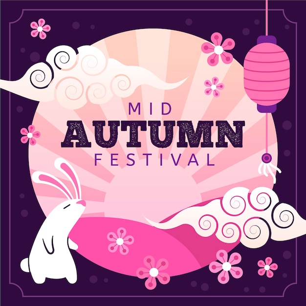 Hand drawn mid autumn festival concept